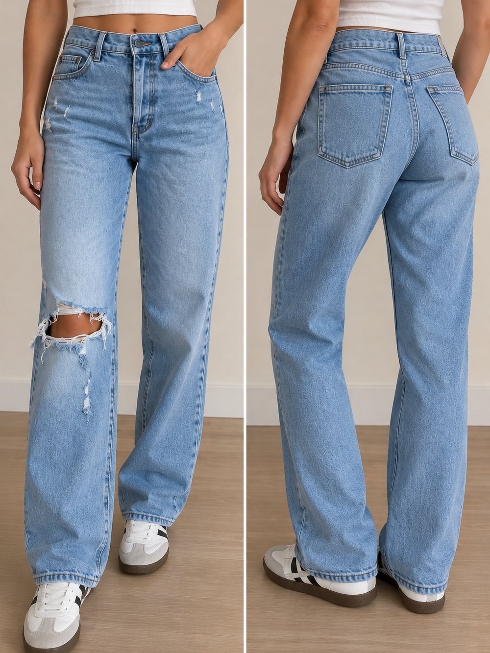 Old Navy Light Wash Distressed Jeans